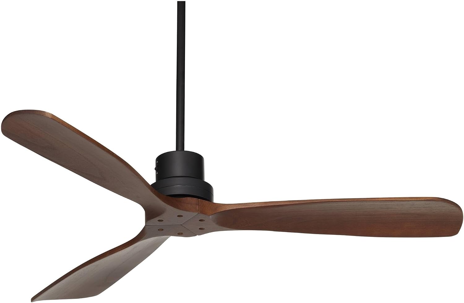 Casa Vieja 52' Delta-Wing DC Modern Industrial Indoor Outdoor Ceiling Fan with Remote Control Matte Black Dark Walnut Damp Rated for Living Room Patio Exterior Home Porch Gazebo Includes 12' Downrod