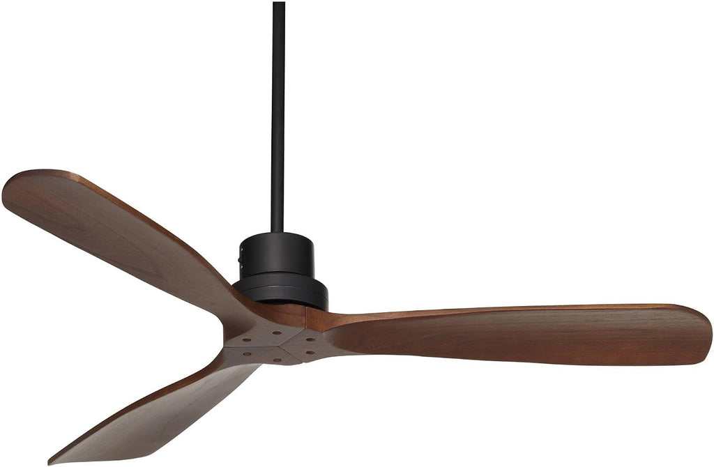 Casa Vieja 52' Delta-Wing DC Modern Industrial Indoor Outdoor Ceiling Fan with Remote Control Matte Black Dark Walnut Damp Rated for Living Room Patio Exterior Home Porch Gazebo Includes 36' Downrod