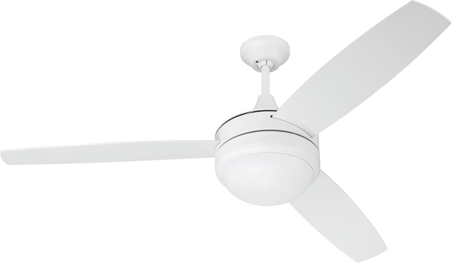 Craftmade 52' Phaze II White Finish Indoor 3-Blade Ceiling Fan & LED Light Kit with 4-Speed Wall Control Included