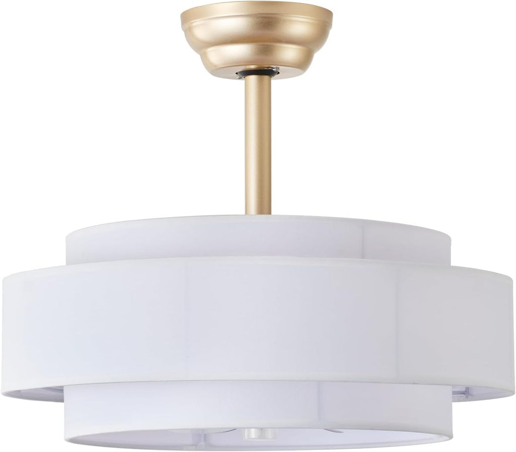 20' Boho Fandelier Ceiling Fan with Light, Caged Gold Fandelier Ceiling Fans with Lights Remote Control with 6 Speeds for Bedroom, Nursery, Living Room
