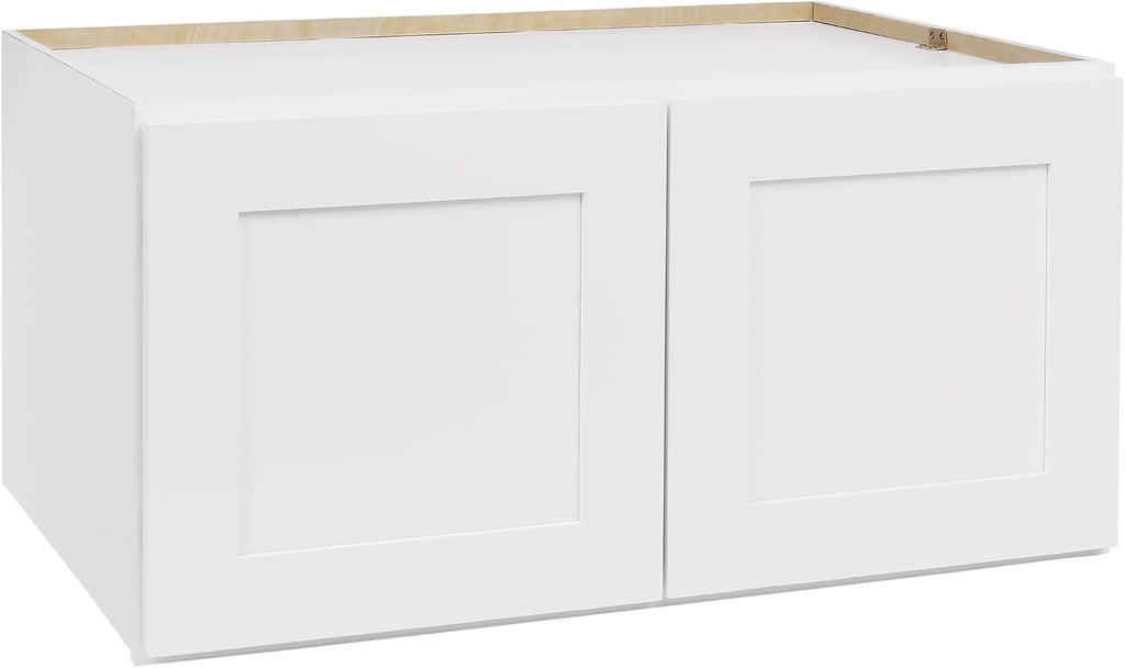White Shaker Wall Cabinet - Ready to Assemble, Perfect for Kitchen, Laundry, and Bathroom Storage - 36'W x 12'H x 24'D