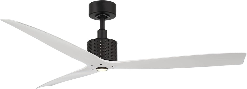 Modern Forms Spinster Indoor and Outdoor 3-Blade 60in Smart Ceiling Fan in Matte Black Matte White with 3000K LED Light Kit and Remote Control with Alexa and iOS or Android App