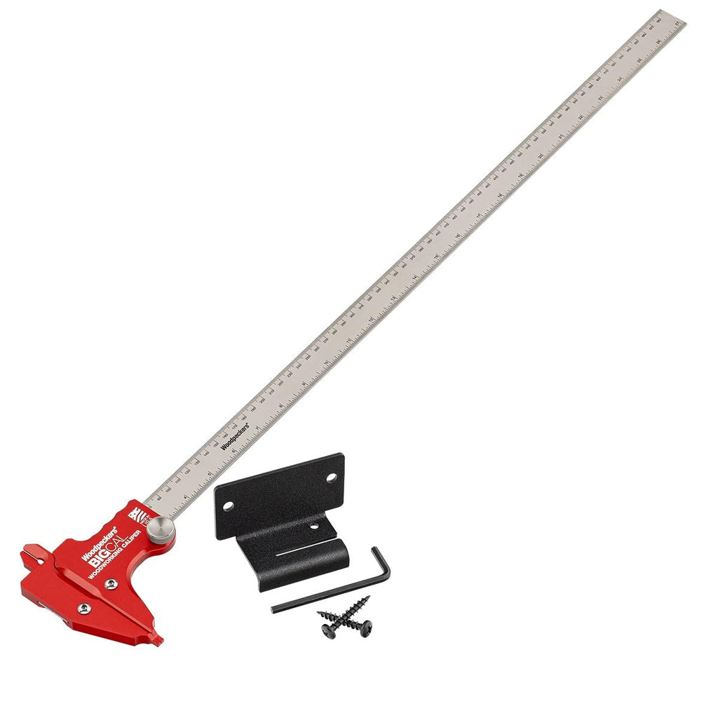 Woodpeckers BigCal Woodworking Calipers, 24 Inch / 600MM, Inch & Metric Scales, USA Made, Inside & Outside References & Depth Gauge - BC-24600