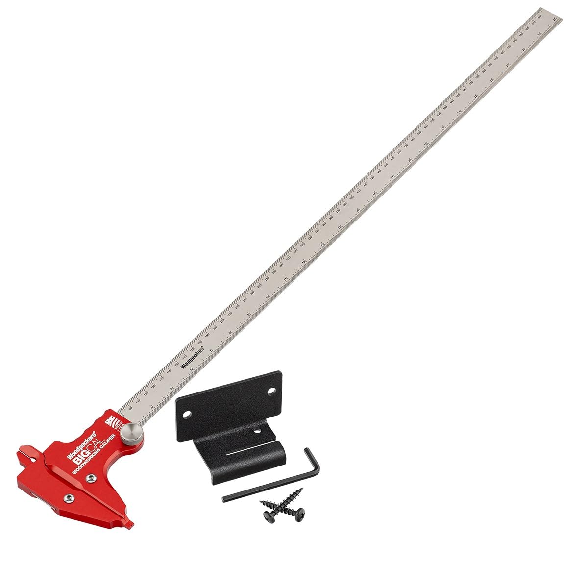 Woodpeckers BigCal Woodworking Calipers, 24 Inch / 600MM, Inch & Metric Scales, USA Made, Inside & Outside References & Depth Gauge - BC-24600