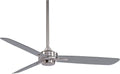 MINKA-AIRE F727-BN/SL Rudolph 52' 3-Blade Ceiling Fan in Brushed Nickel Finish with Silver Blades