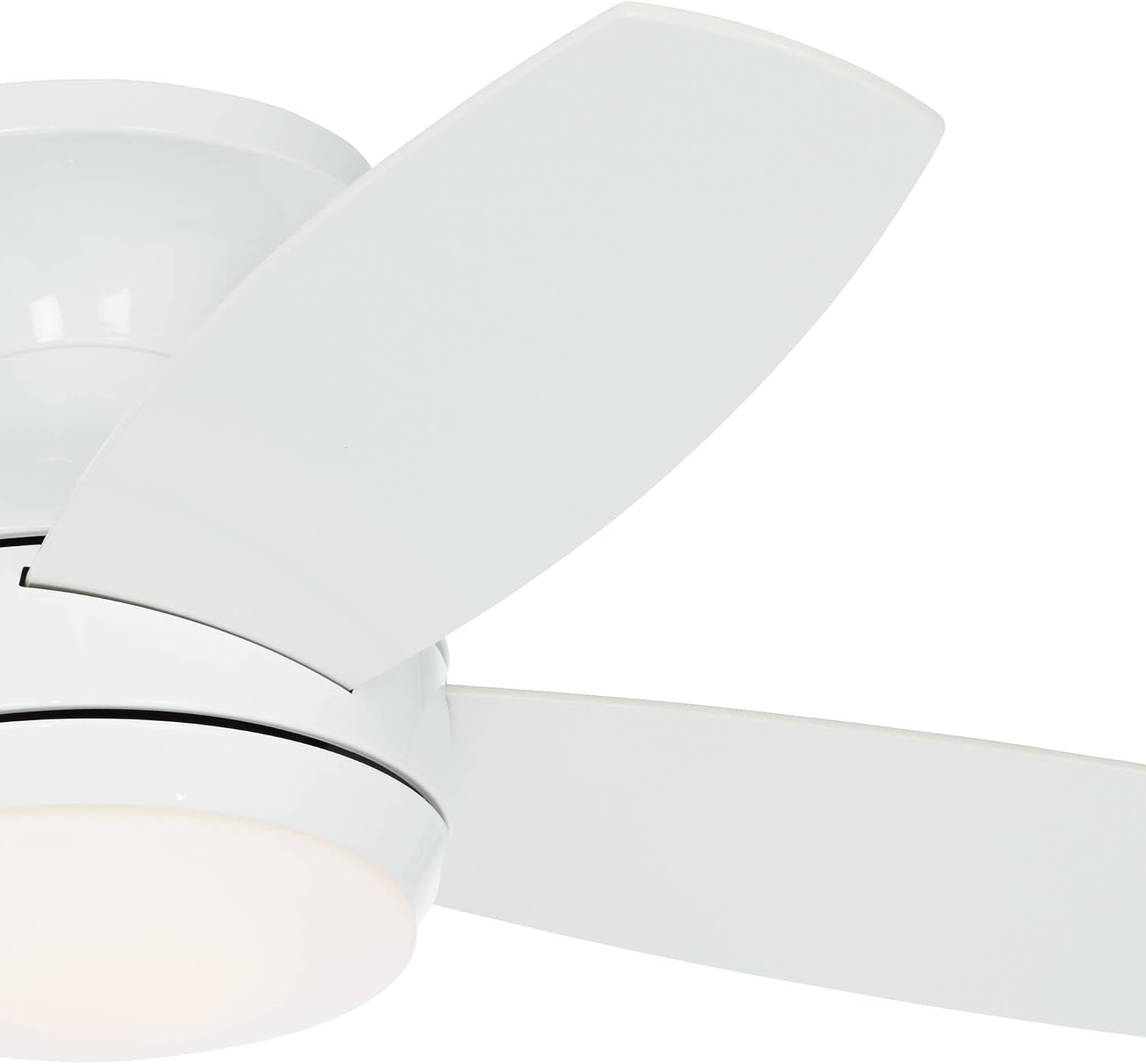 Casa Vieja 52' Elite Modern Industrial Hugger Low Profile Indoor Ceiling Fan with LED Light Dimmable Remote Control White Matte Opal Glass for House Living Room Kitchen Bedroom Family