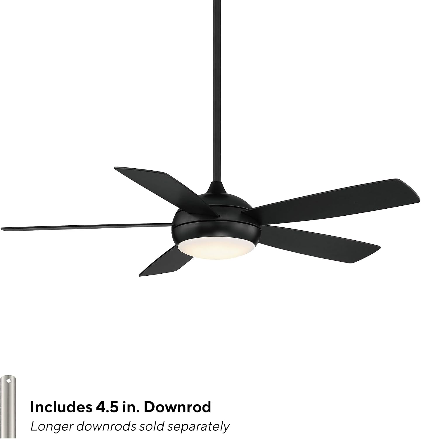 WAC Ceiling Fans F-005L-MB Odyssey 52' Ceiling Fan with LED Lights and Remote, Matte Black
