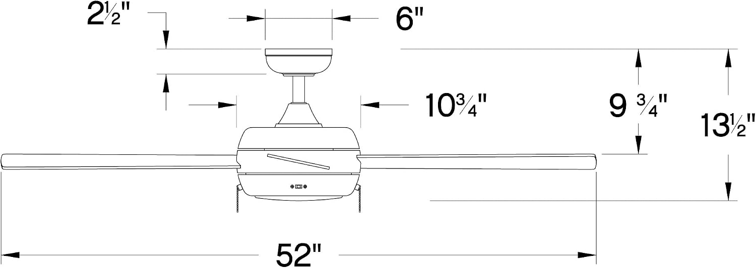 Hinkley Croft 52' Indoor Ceiling Fan with Light, Pull Chain Operation, Reversible Wooden Fan Blades, Integrated LED, Heritage Brass