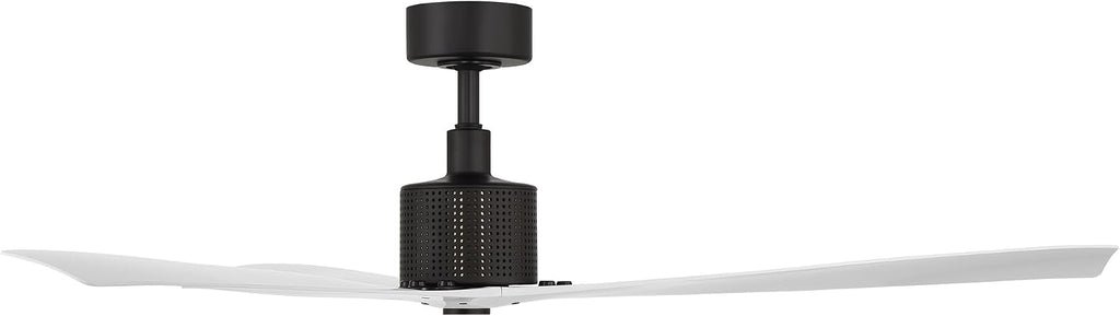 Modern Forms Spinster Indoor and Outdoor 3-Blade 60in Smart Ceiling Fan in Matte Black Matte White with 3000K LED Light Kit and Remote Control with Alexa and iOS or Android App