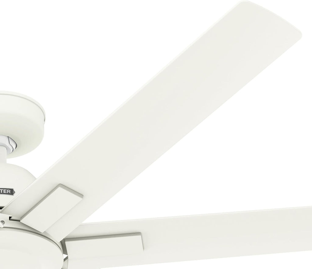 Hunter Fan 60 inch Matte White Indoor/Outdoor Ceiling Fan with 7 Baldes for Living Room, Bedroom, Farmhouse, Porch (Renewed)