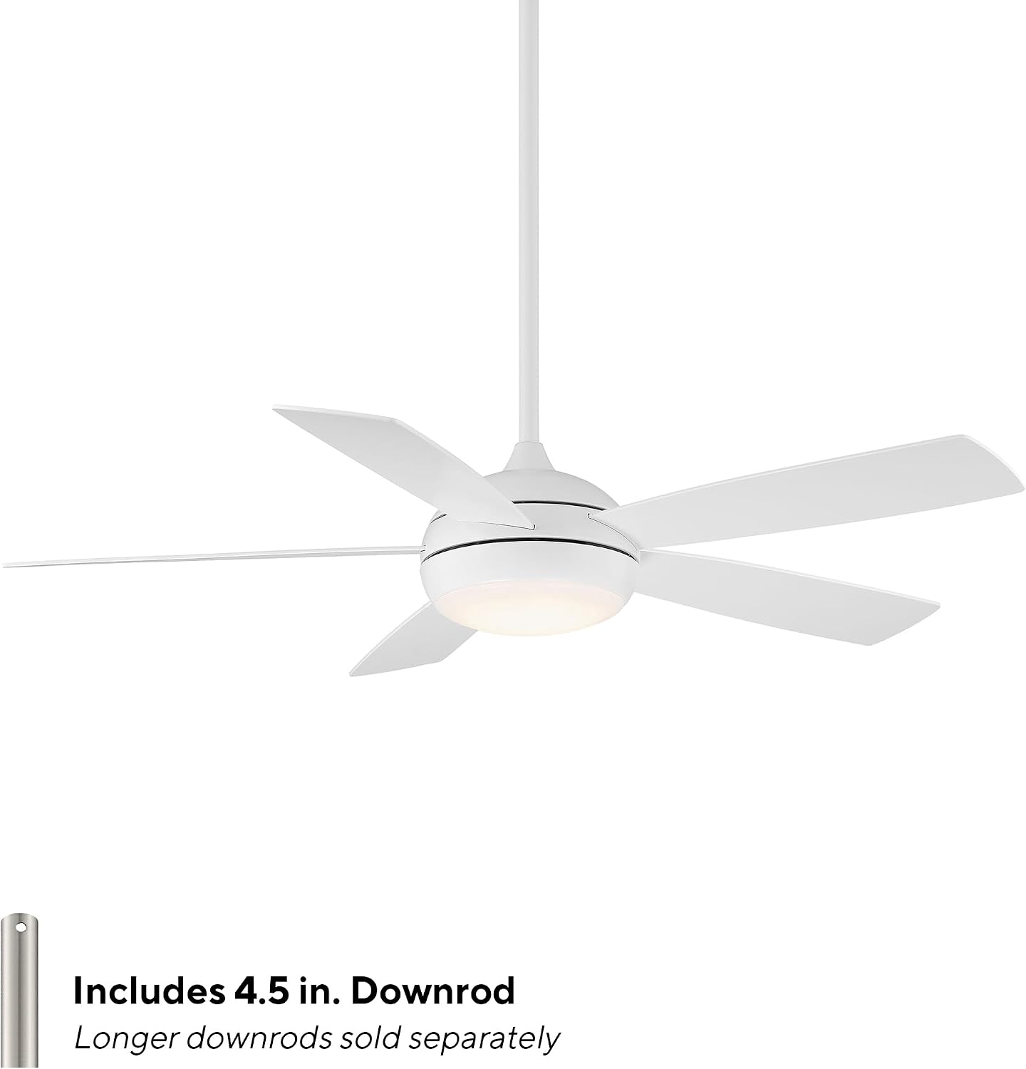 WAC Ceiling Fans F-005L-MW Odyssey 52' Ceiling Fan with LED Lights and Remote, Matte White