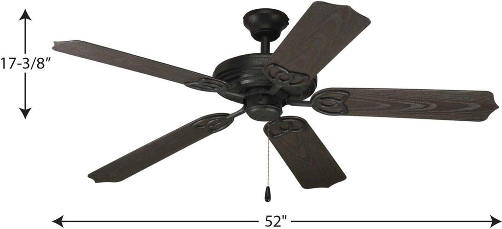 Progress Lighting AirPro Collection 52'' Five-Blade Indoor/Outdoor Ceiling Fan