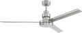 Craftmade MND54BNK3 Mondo 54 Inch 3 Blade Ceiling Fan | Brushed Polished Nickel Finish/Brushed Polished Nickel Aluminum Blades | IDC Wall Control and Remote Control | DC Motor Indoor Ceiling Fan