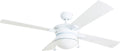 Prominence Home Auletta, 52 Inch Contemporary Indoor Outdoor Ceiling Fan with Light, Pull Chain, Dual Mounting Options, Dual Finish Blades, Reversible Motor - 50344-01 (White)
