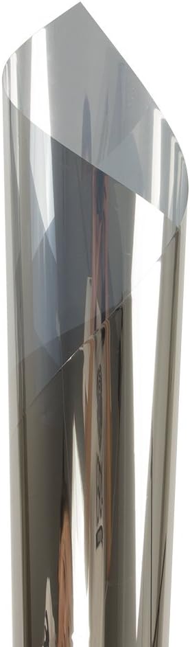 HOHOFILM 60' x 33ft Roll One Way Window Glass Film Reflective Silver Mirror Glass Tint Daytime Privacy Sun Blocking Anti UV Self-Adhesive