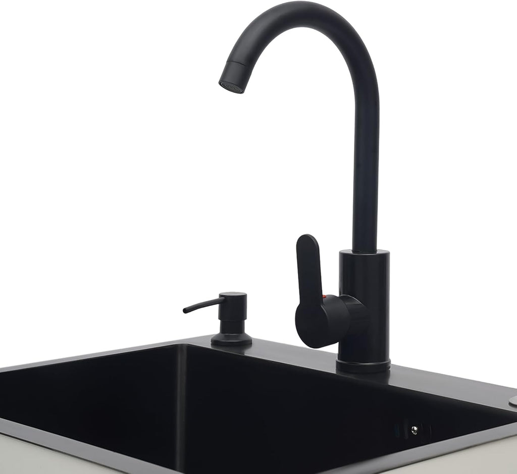 20-Inch Laundry Sink with Cabinet and Hot & Cold Faucet, Stainless Steel Utility Sink with Cabinet, White Cabinet with Single Bowl Sink for Laundry & Utility Room, Kitchen, Bathroom, Basement