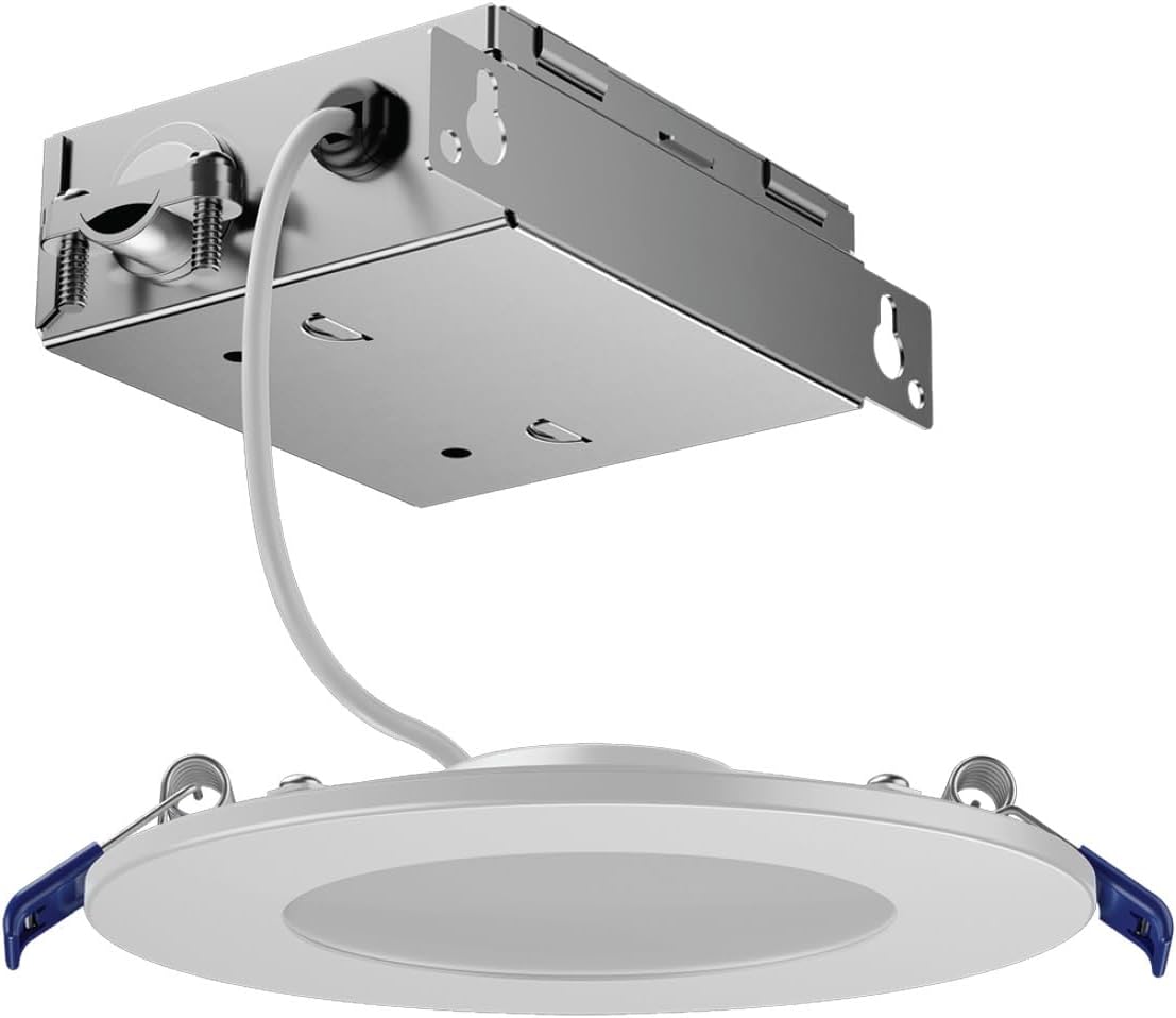 GE CYNC Reveal HD+ Wafer Smart LED Downlight Fixture, Color Changing Lights, WiFi and Bluetooth LED Lights, 16 Watts, Compatible with Alexa and Google Home, 4 Inches (6 Pack)