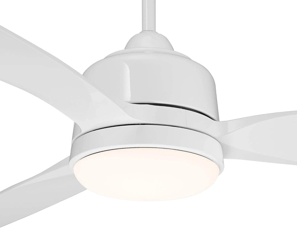 Casa Vieja 54' Tres Aurora Modern 3 Blade Indoor Outdoor Ceiling Fan with Dimmable Light LED Remote Control White Opal Etched Diffuser Wet Rated for Patio Exterior House Porch Gazebo Barn