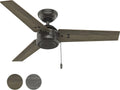 Hunter Fan 44 inch Contemporary Fresh White Outdoor Ceiling Fan with Pull Chain for Patio, Living Room, Bedroom, Office, Kitchen (Renewed) (Noble Bronze)