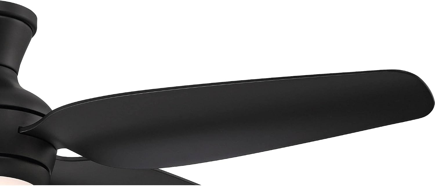 Casa Vieja 52' Del Diego Modern Industrial Hugger Indoor Outdoor Ceiling Fan with LED Light Remote Control Matte Black Damp Rated for Patio Exterior House Home Porch Gazebo Garage Barn