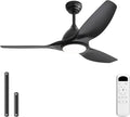 Sofucor 52 Inch Outdoor Ceiling Fans with Lights, Modern Ceiling Fan with 3 Plastic Blade, Quiet, Dimmable, High 7000CFM 6-Speed 3-Timer Reversible DC Motor, for Bedroom Living Room, ETL, Black