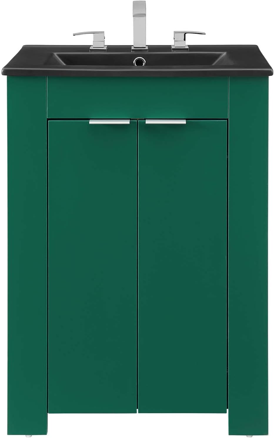 Sink Vanity Cabinet, Melamine, Green Black, Modern Contemporary, Hotel Bedroom Bathroom Master Suite