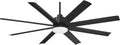 MINKA-AIRE F888L-CL Slipstream 65 Inch Outdoor Ceiling Fan with Dimmable LED Light and DC Motor, Coal