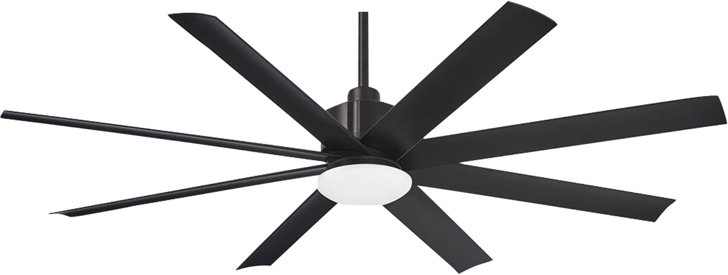 MINKA-AIRE F888L-CL Slipstream 65 Inch Outdoor Ceiling Fan with Dimmable LED Light and DC Motor, Coal