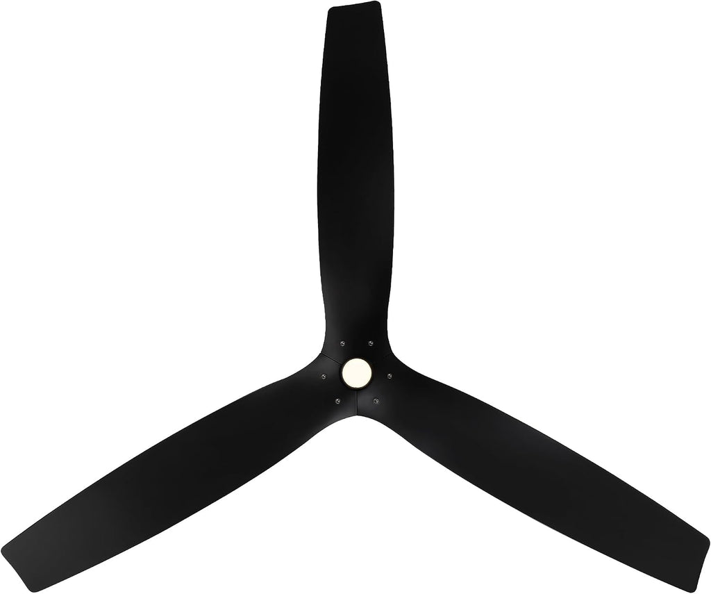 Modern Forms Spinster Indoor and Outdoor 3-Blade 60in Smart Ceiling Fan in Matte Black with 3000K LED Light Kit and Remote Control with Alexa and iOS or Android App