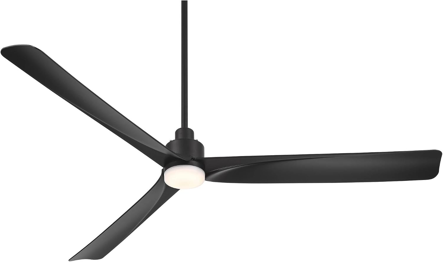 Casa Vieja 60' Sailplane Modern Industrial Indoor Outdoor Ceiling Fan 3 Blade LED Light Remote Control Matte Black Finish Blades Bedroom Patio Living Room Kitchen Damp Rated Decorative DC Motor