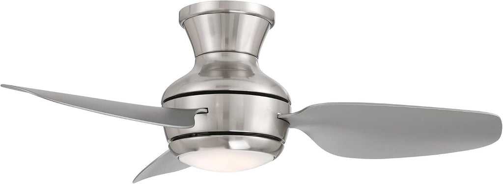 Casa Vieja 36' Whirl Modern Industrial Indoor Outdoor Ceiling Fan 3 Blade LED Light Remote Control Brushed Nickel Finish Silver Blades Bedroom Patio Living Room Kitchen Hugger Flush Mount Decorative