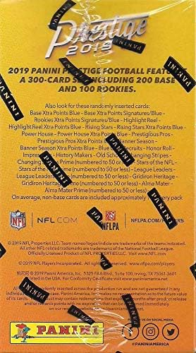 2019 Panini PRESTIGE Football Series Unopened Blaster Box of Packs with One Autograph or EXCLUSIVE Memorabilia and 8 Rookie Cards in EACH Box