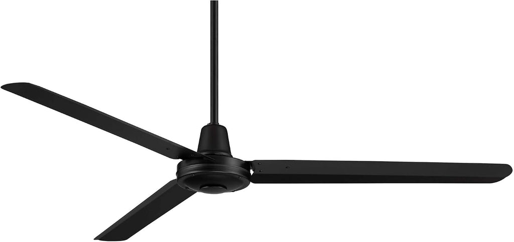 Casa Vieja 60' Turbina DC Industrial Rustic Farmhouse 3 Blade Indoor Outdoor Ceiling Fan with Remote Control Matte Black Damp Rated for Patio Exterior House Home Porch Gazebo Garage Barn