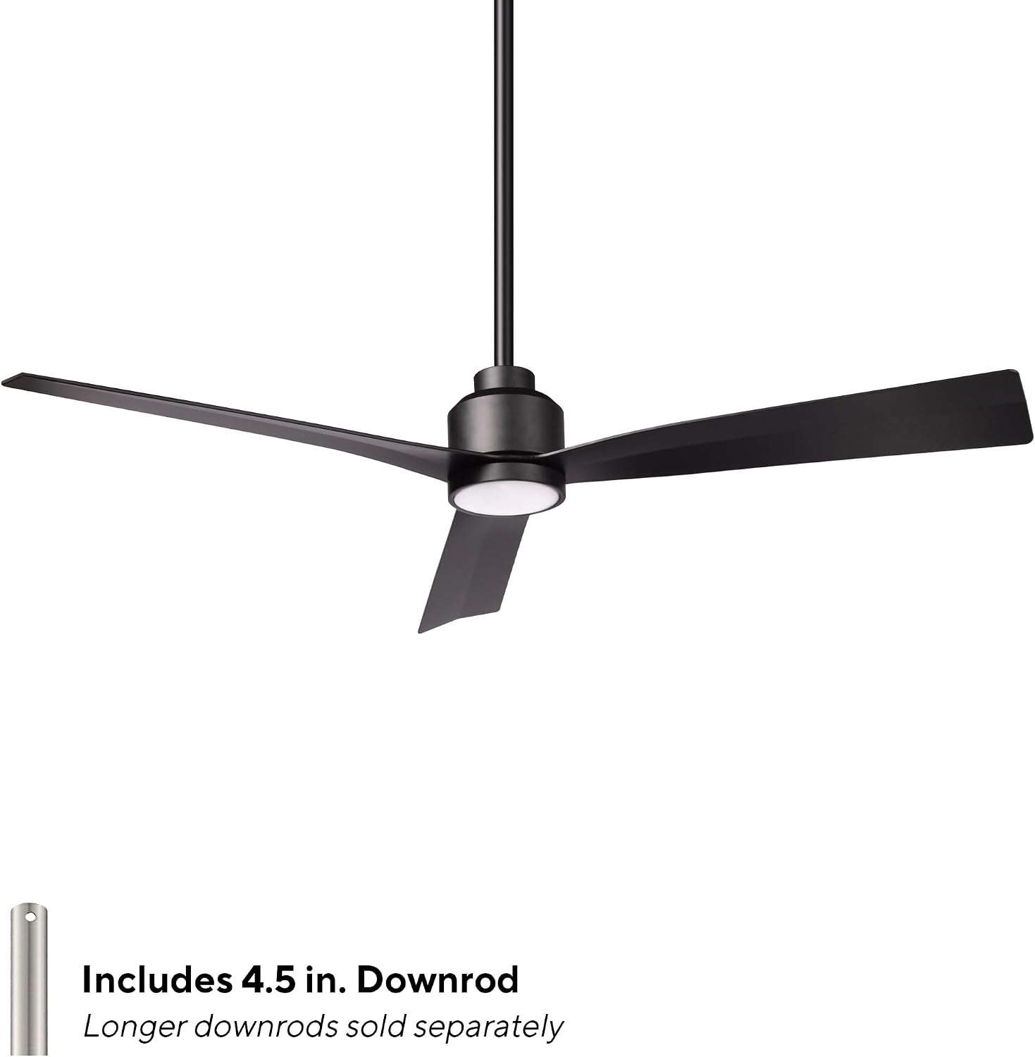 Clean Indoor/Outdoor 3-Blade Smart Compatible Ceiling Fan 52in Matte Black with 3000K LED Light Kit and Remote Control with Wall Cradle. Works with iOS/Android, Alexa, and Google Assistant.