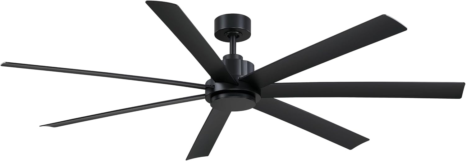 Fanimation Pendry 7 Blade Indoor/Outdoor Ceiling Fan 72 Inch Wide with Black Finish and Black Blades