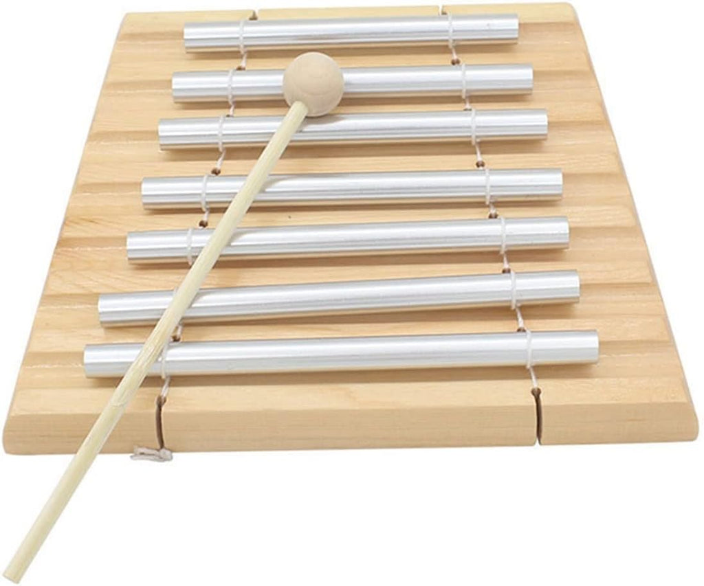 TSTS 7-Tone Chimes Meditation Chime Wind Bell Beginner Percussion Instrument with Mallet Percussion Glockenspiel Bell