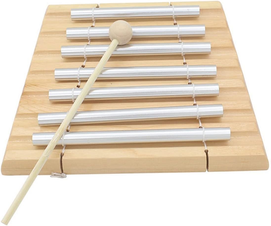 TSTS 7-Tone Chimes Meditation Chime Wind Bell Beginner Percussion Instrument with Mallet Percussion Glockenspiel Bell