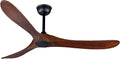 Bigzone 60' Outdoor Ceiling Fan Without Light, Energy Efficient DC Motor, 3 Solid Wood Blades, Wood Ceiling Fan with Remote Control, Reversible Blades