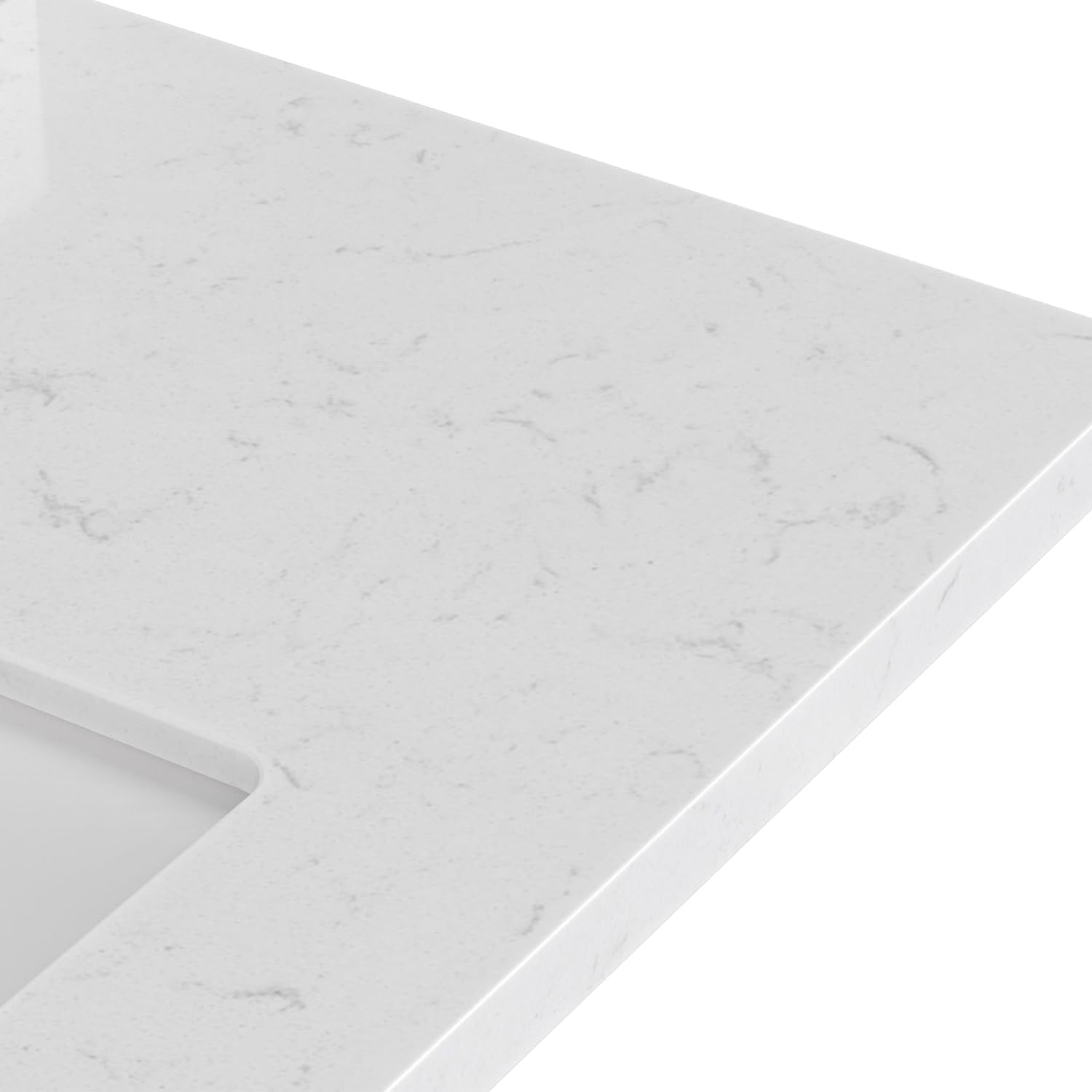 ARIEL Cambridge 48-inch Bathroom Vanity with Sink,Solid Wood, 1.5-inch Carrara White Quartz Countertop, Single Rectangular Porcelain Sink, 2 Soft Closing Doors, 9 Dovetail Drawers, Vintage Green