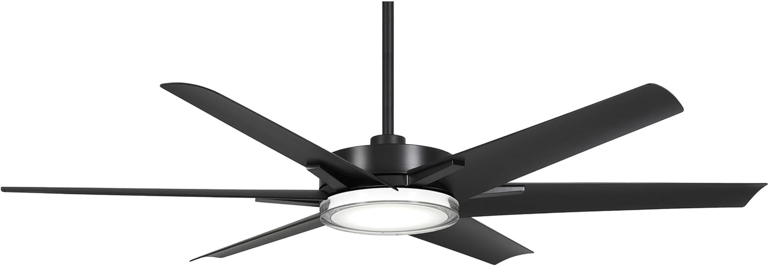 MINKA-AIRE F866L-CL Deco 65' Outdoor Ceiling Fan with LED Lights, Coal