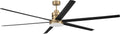 Craftmade MND80SBFB6 | Mondo 80 Inch Six Blade Contemporary Modern Smart Ceiling Fan – Satin Brass & Black Finish | Six Speed Reversible Motor |