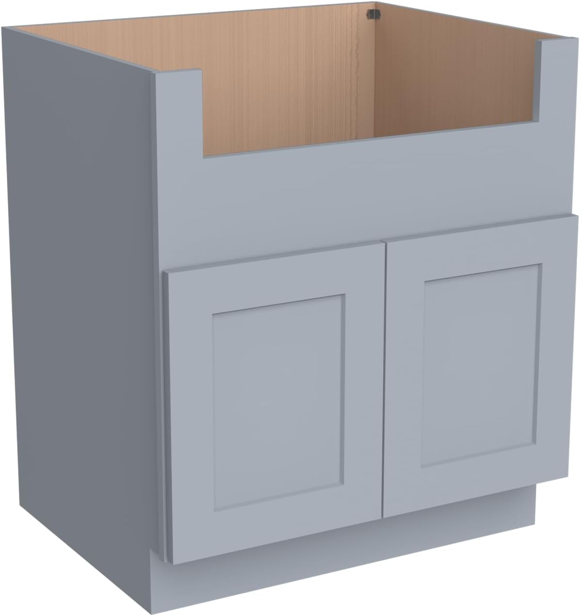 33 Inch RTA Kitchen Sink Base Cabinet - Solid Wood Shaker Style Farmhouse Cabinet with Soft Close Doors, Fits 24-30 Inch Undermount Sinks, Ready to Assemble (Gray)