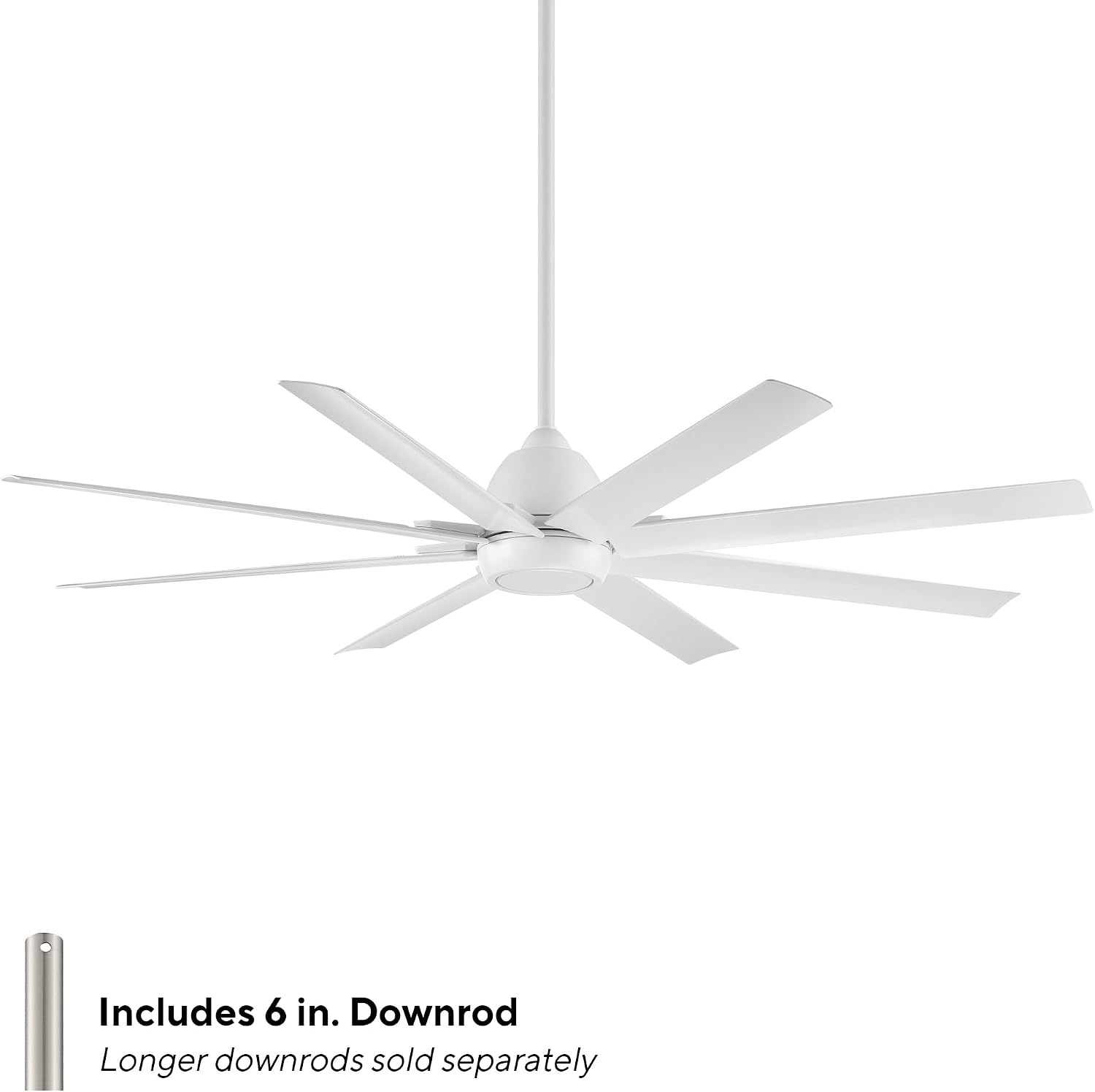 WAC Lighting F-064-MW Mocha XL 66' Outdoor Ceiling Fan & Remote, Matte White