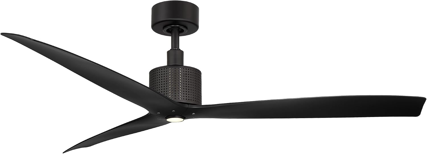 Modern Forms Spinster Indoor and Outdoor 3-Blade 60in Smart Ceiling Fan in Matte Black with 3000K LED Light Kit and Remote Control with Alexa and iOS or Android App
