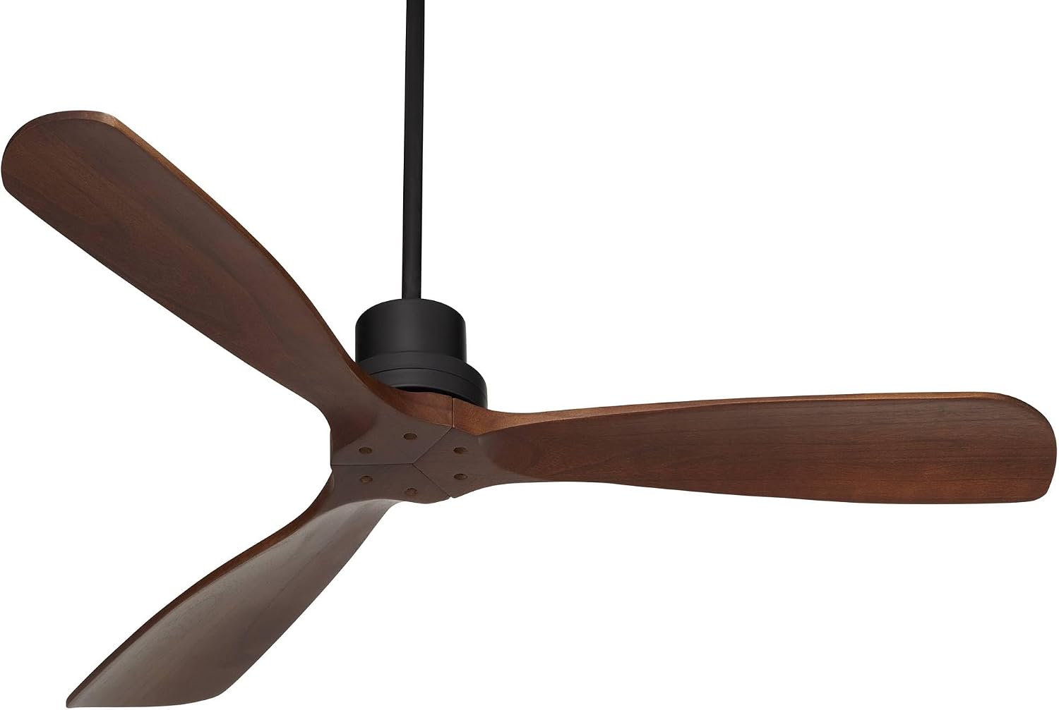 Casa Vieja 52' Delta-Wing DC Modern Industrial Indoor Outdoor Ceiling Fan with Remote Control Matte Black Dark Walnut Damp Rated for Cottage Core Living Room Patio Exterior Home Includes 6' Downrod