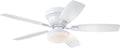 Westinghouse Lighting Contempra Indoor/Outdoor Ceiling Fan, LED Light Fixture with Opal Frosted Glass, Remote Control, 52 Inch, Matte White Finish