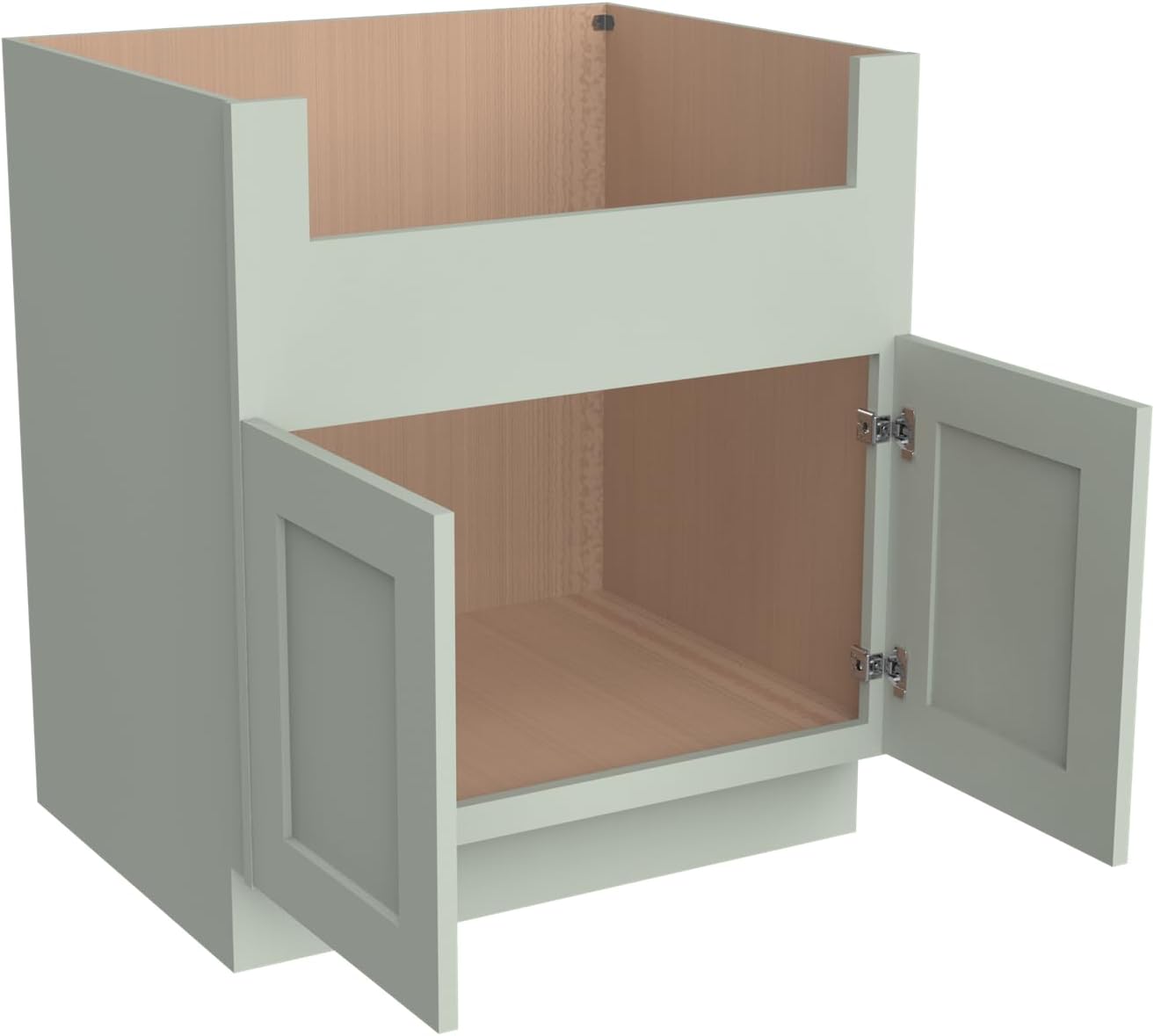 33 Inch RTA Kitchen Sink Base Cabinet - Solid Wood Shaker Style Farmhouse Cabinet with Soft Close Doors, Fits 24-30 Inch Undermount Sinks, Ready to Assemble (Jade Green)