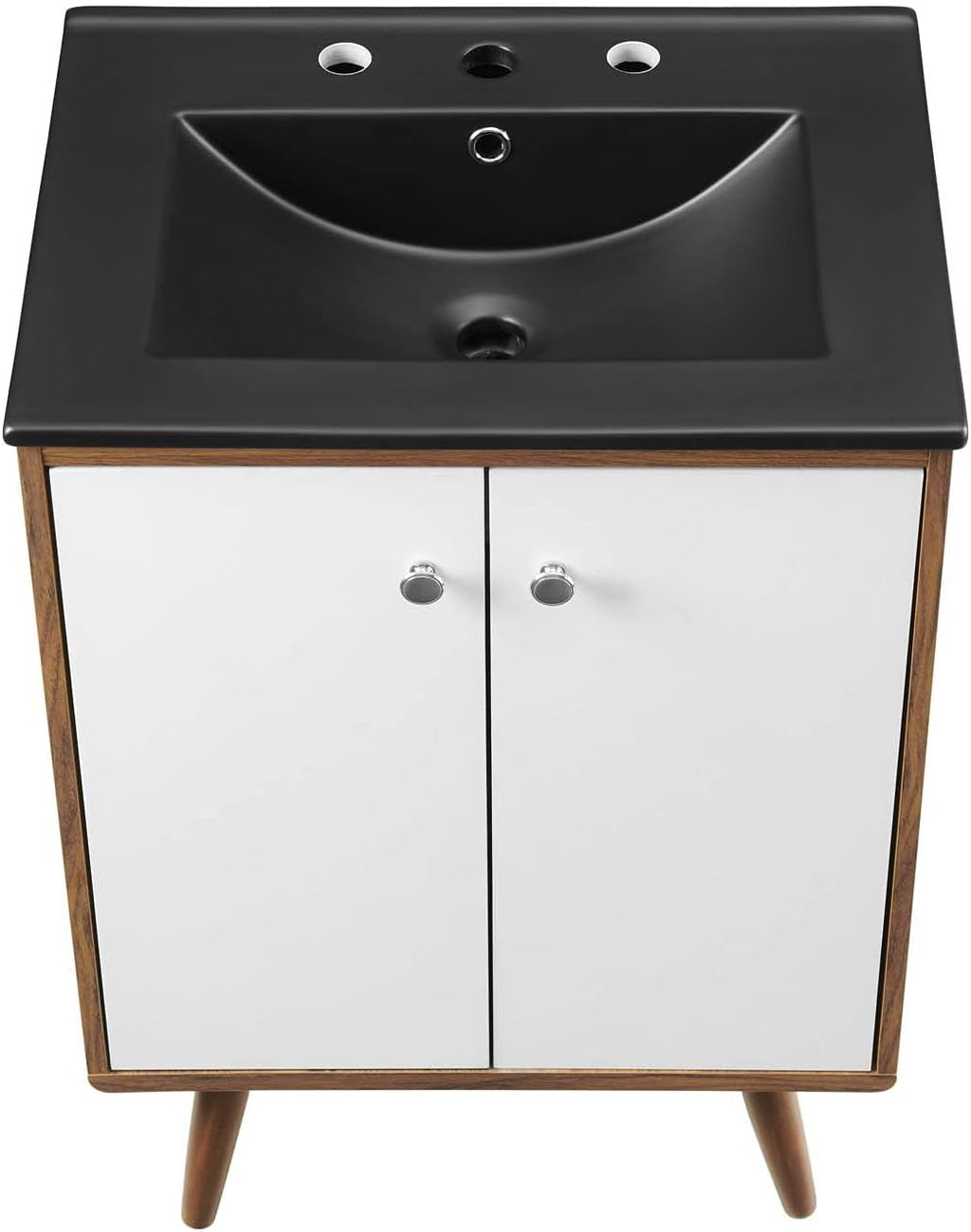 Sink Vanity Cabinet, Wood, White Black, Modern Contemporary, Hotel Bedroom Bathroom Master Suite
