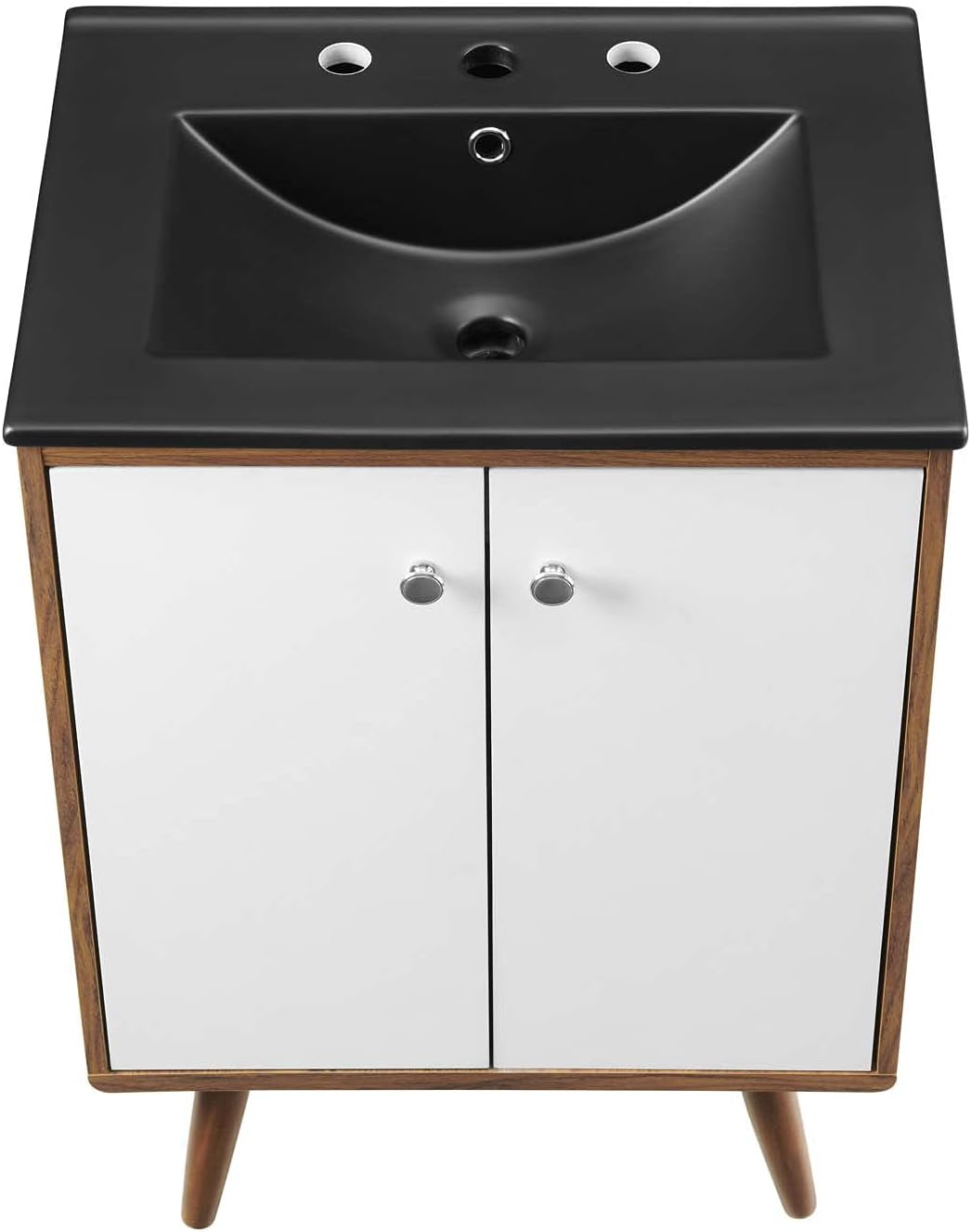 Sink Vanity Cabinet, Wood, White Black, Modern Contemporary, Hotel Bedroom Bathroom Master Suite