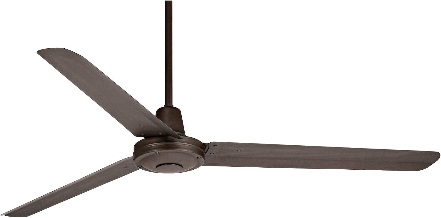 Casa Vieja 60' Turbina DC Modern Industrial Rustic Farmhouse 3 Blade Indoor Outdoor Ceiling Fan with Remote Control Oil Rubbed Bronze Damp Rated Patio Exterior Home Porch Gazebo Garage - 12' Downrod